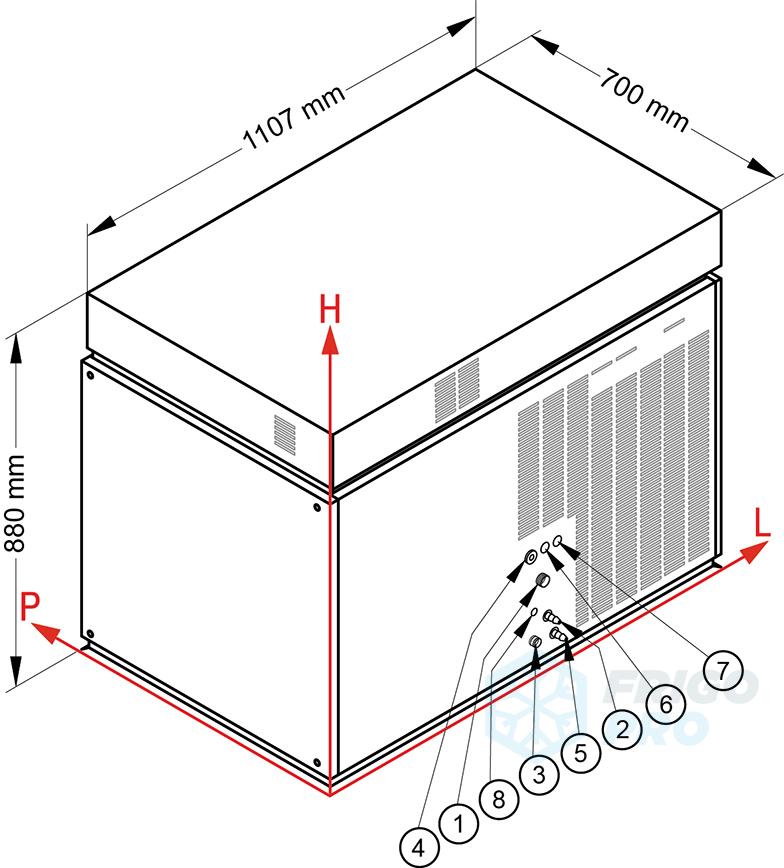 Výrobník ledových šupin NTF SM1750 A/W, kapacita 900kg/24hod.